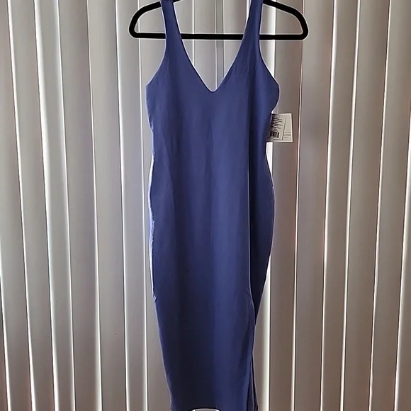 Beyond Yoga Spacedye Inspire Midi Dress In Periwinkle Cloud Heather NWT - Picture 3 of 7